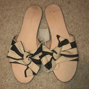 Anthropologie Tweed Knot Sandals